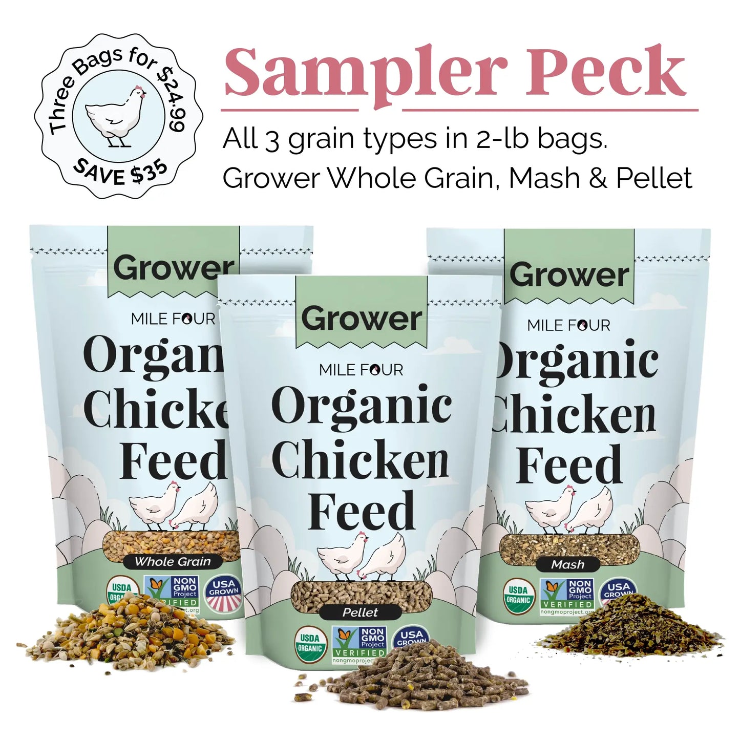 Mile Four Grower Organic Chicken Feed