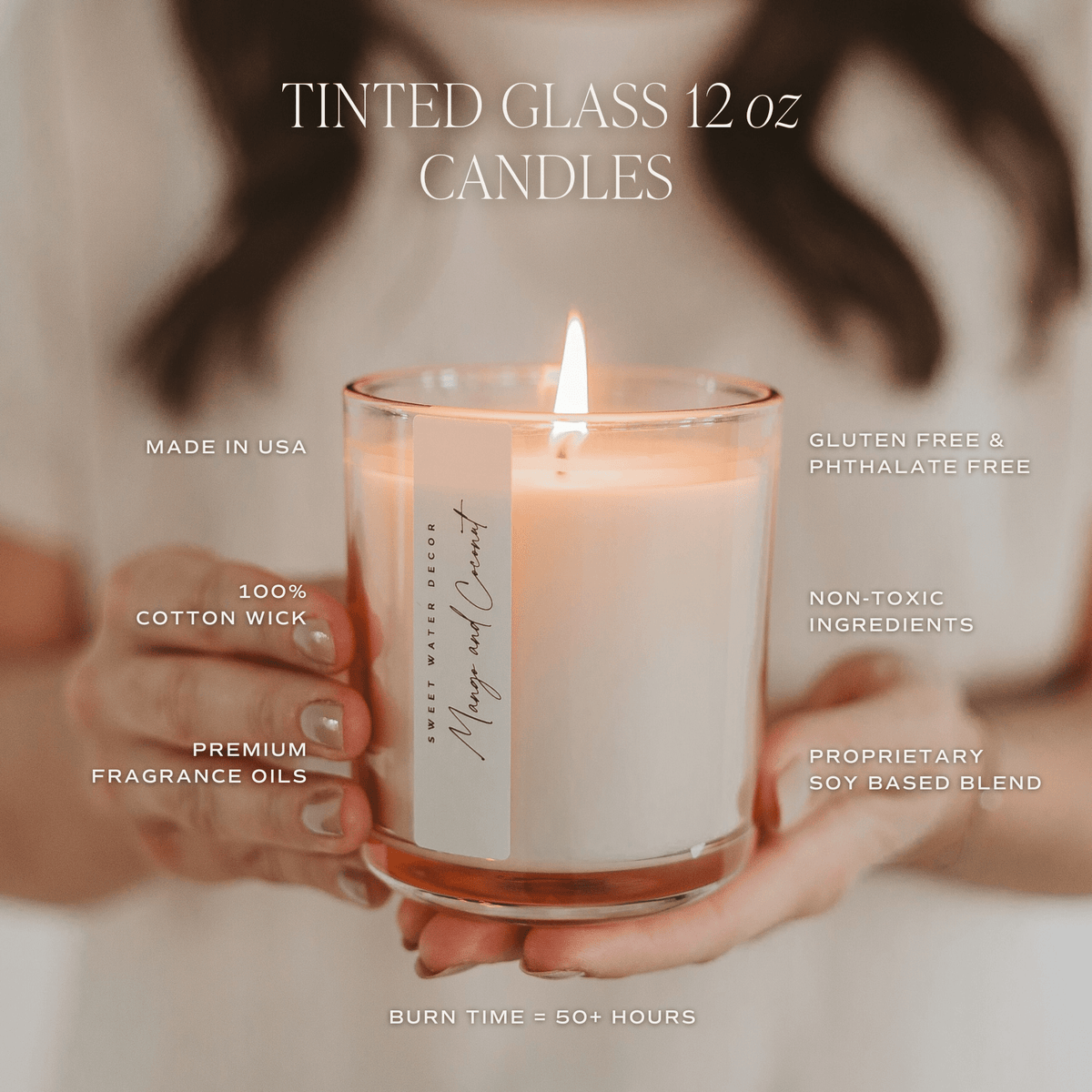 Pumpkin Spice soy candle in 12 oz tinted glass jar with wood lid