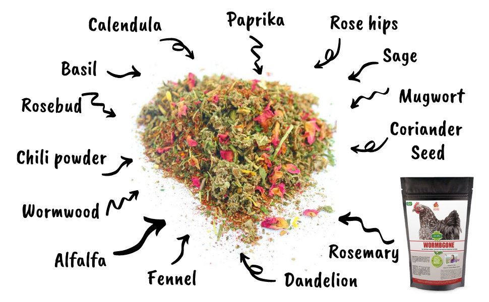 WormBGone Nesting Herbs For Pet Chickens