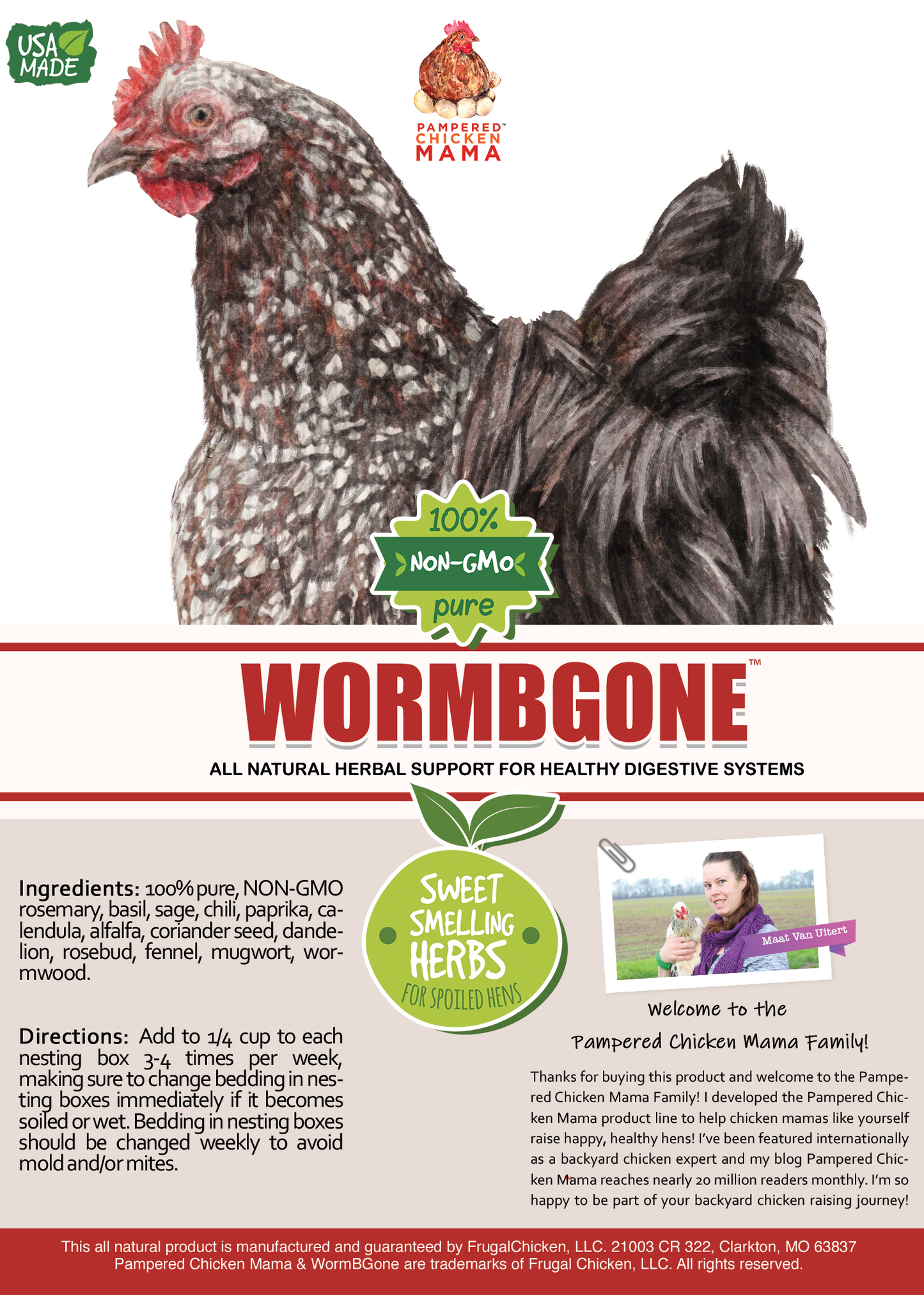 WormBGone Nesting Herbs For Pet Chickens