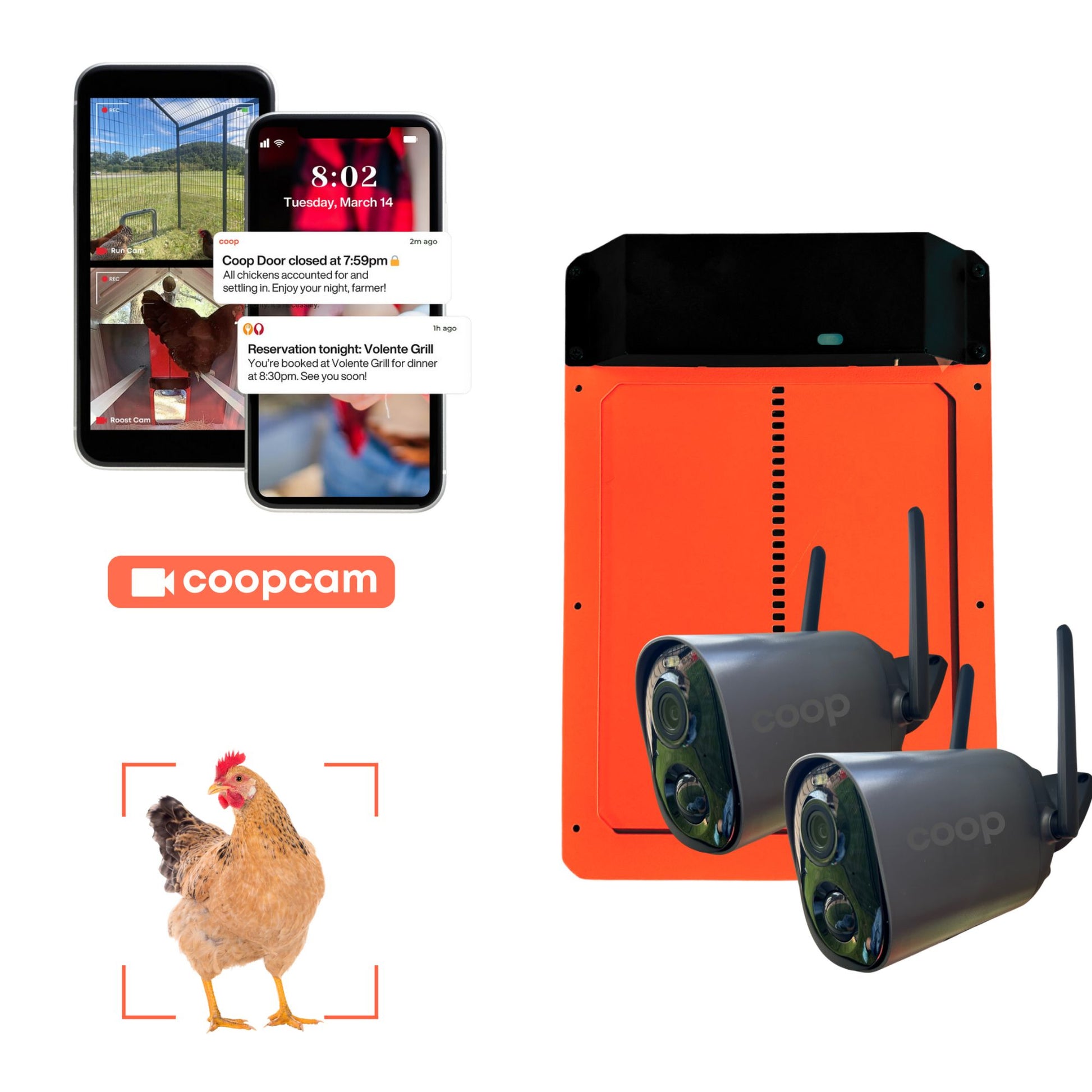 The Smart Coop Kit provides predator protection and app alerts. 