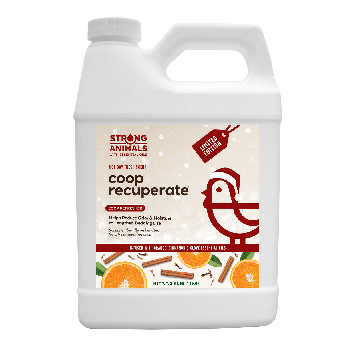This holiday coop refresher is made with organic essential oils and diatomaceous earth