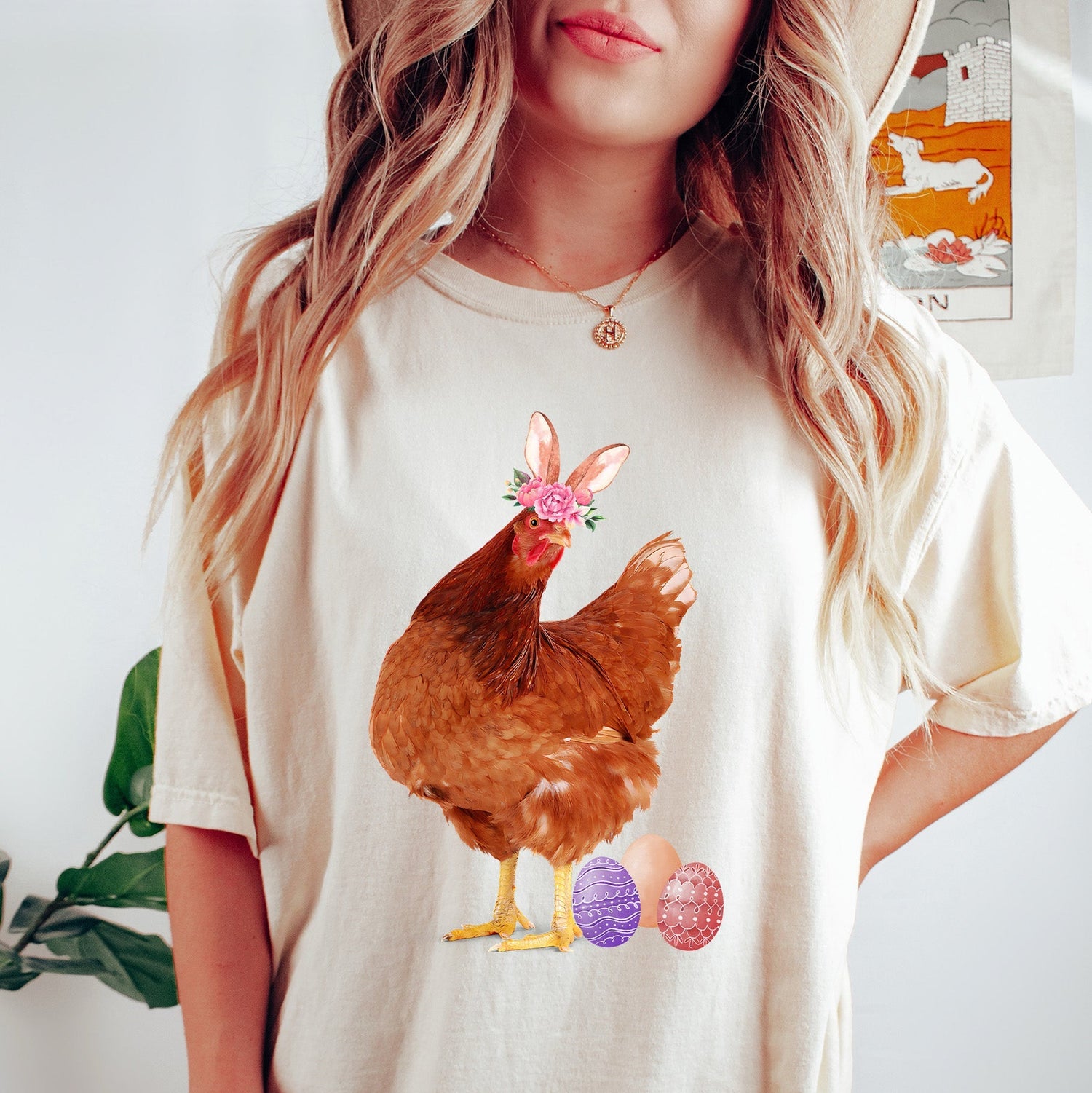 Easter Eggs And Chicken Comfort Colors Tshirt