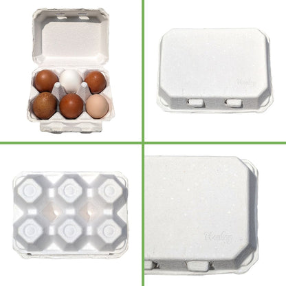 White Half Dozen Flat Top Egg Cartons