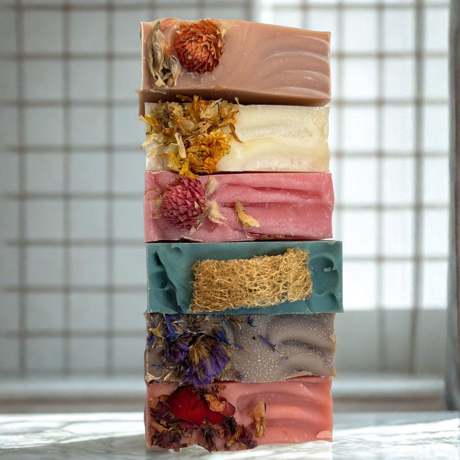 Botanical Collection Gift Set of Goat Milk Luxury Handmade Soap with Botanicals