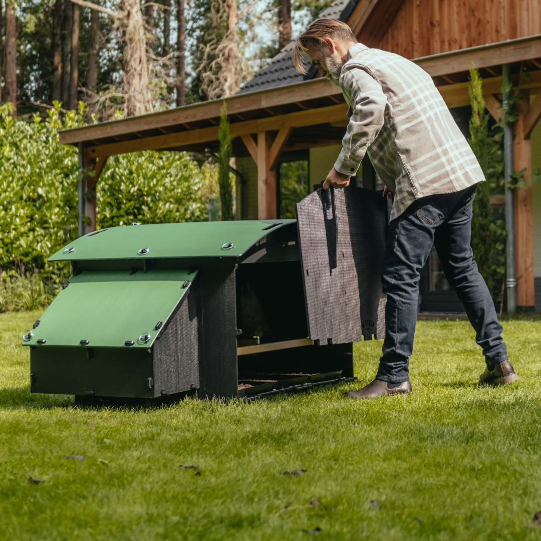 The Ground Chicken Coop by Nestera is designed to make cleaning easy!
