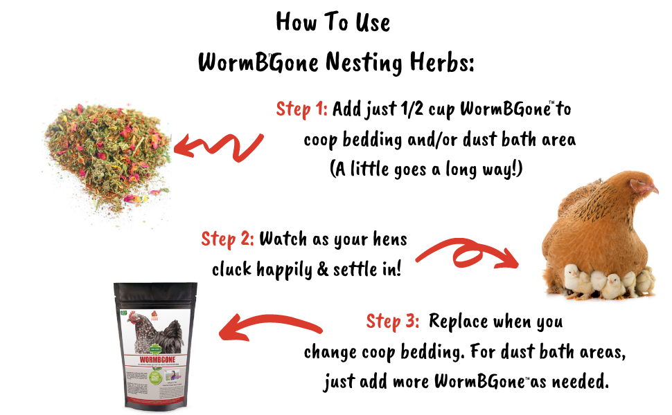 WormBGone Nesting Herbs For Pet Chickens