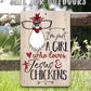 Just A Girl Who Loves Jesus & Chickens - Metal Sign