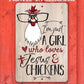 Just A Girl Who Loves Jesus & Chickens - Metal Sign