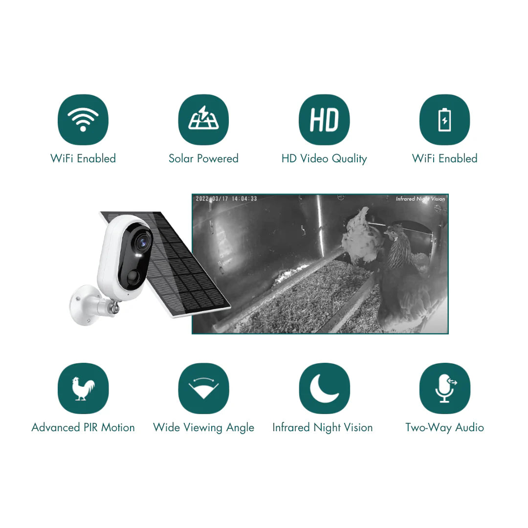 Nestera WiFi Coop Camera with Solar Panel