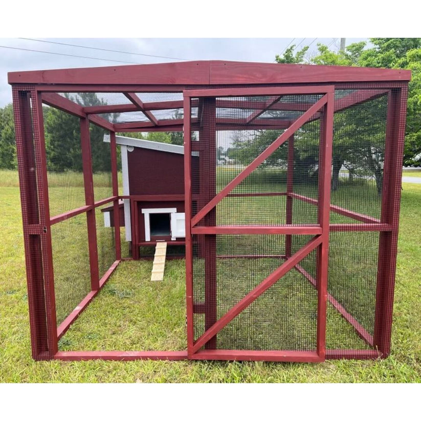OverEZ Wooden Chicken Run, 2 sizes, 2 colors Red / 16' Run My Pet Chicken