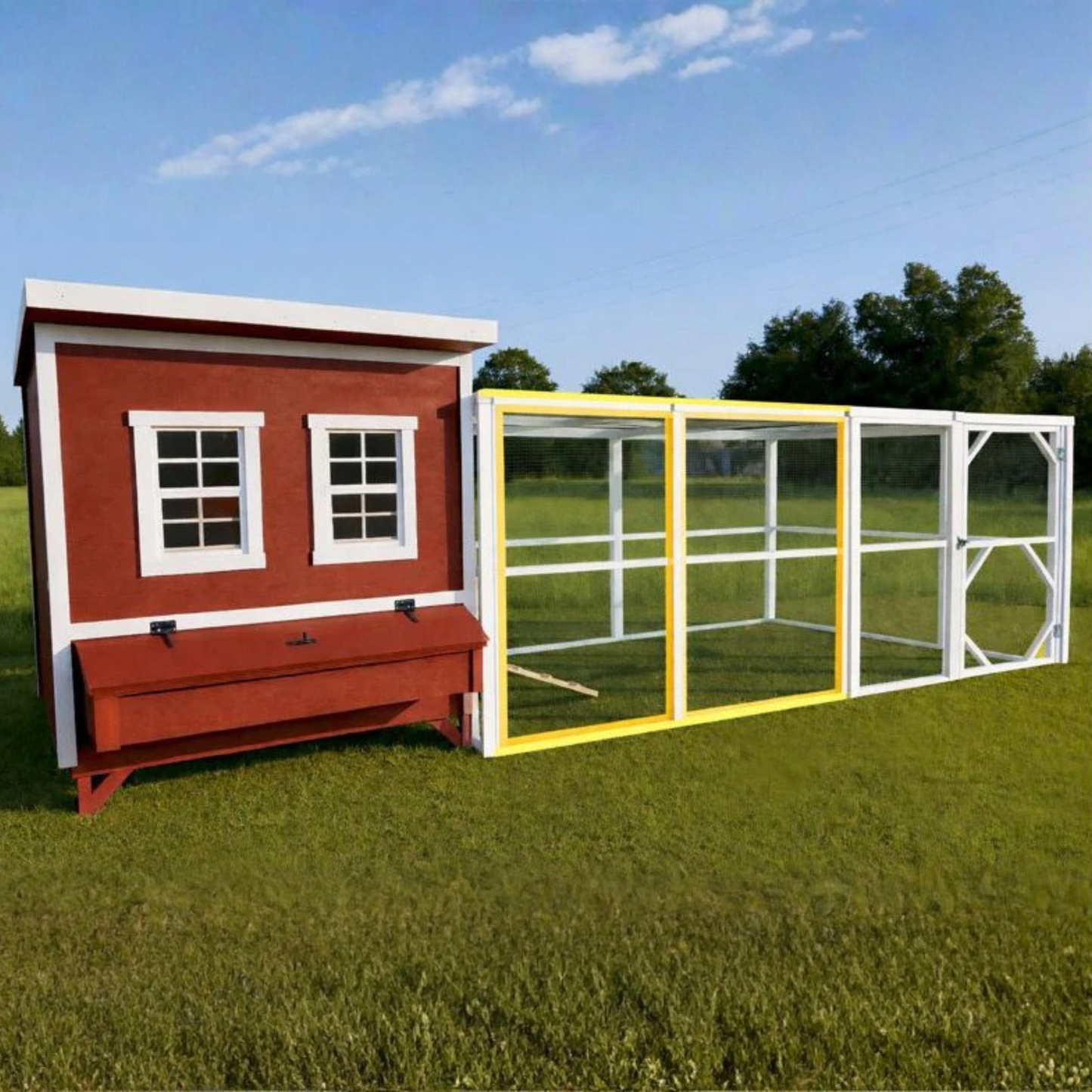 OverEZ 8' Wooden Chicken Run Extension Kit (8’W X 8’L X 6’3”H)