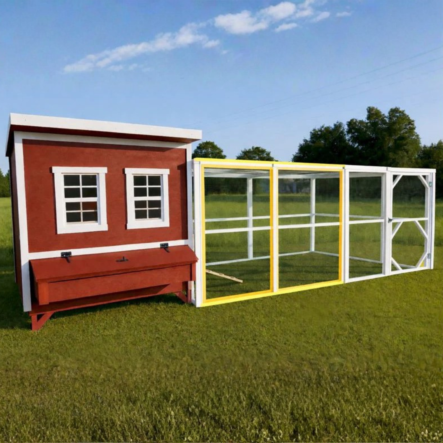 OverEZ 8' Wooden Chicken Run Extension Kit (8’W X 8’L X 6’3”H)