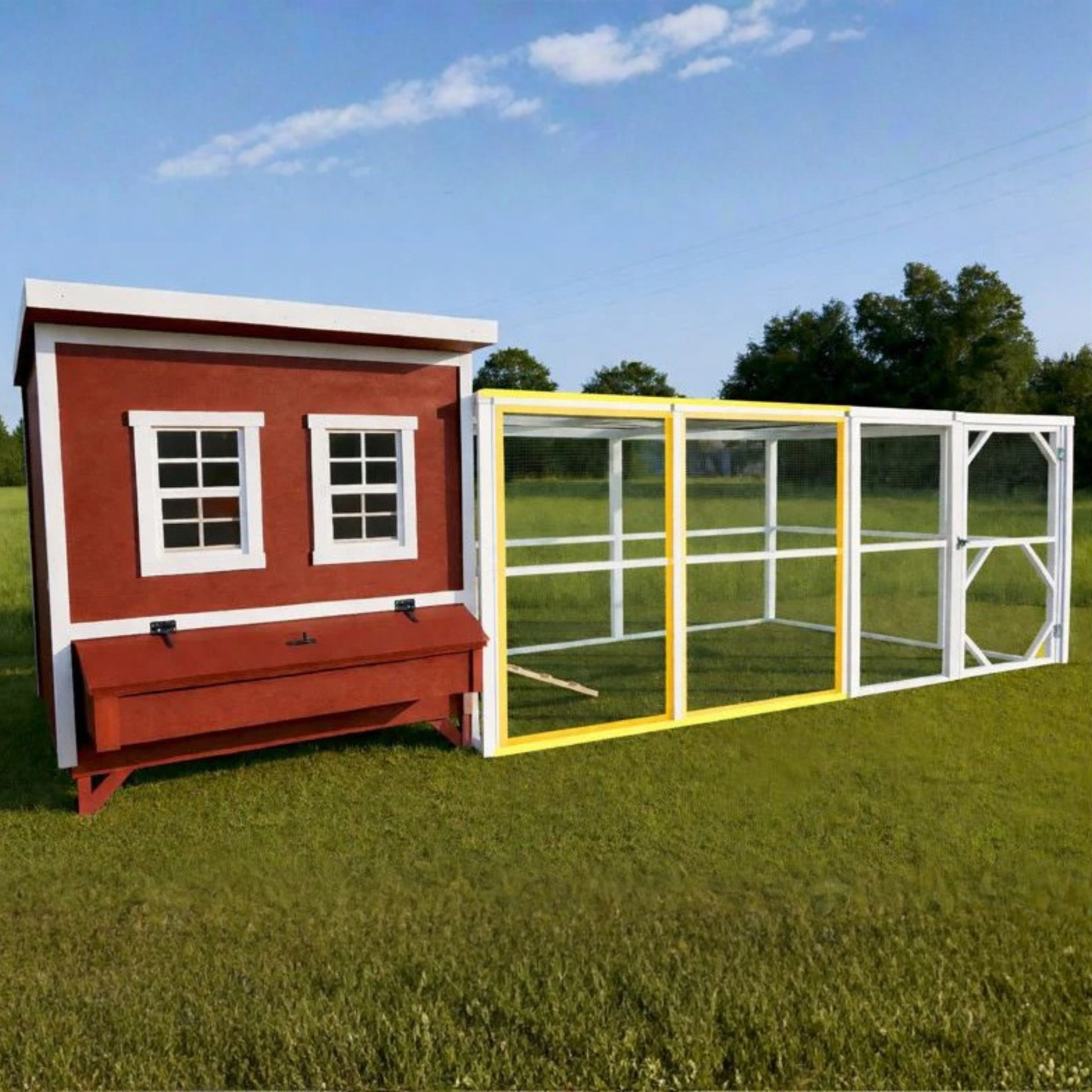 OverEZ 8' Wooden Chicken Run Extension Kit (8'W X 8'L X 6'3”H