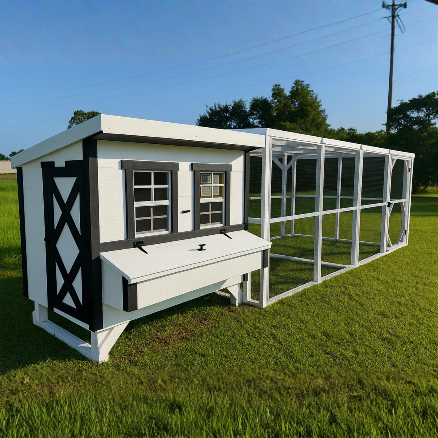 OverEZ 8' Wooden Chicken Run Extension Kit (8’W X 8’L X 6’3”H)