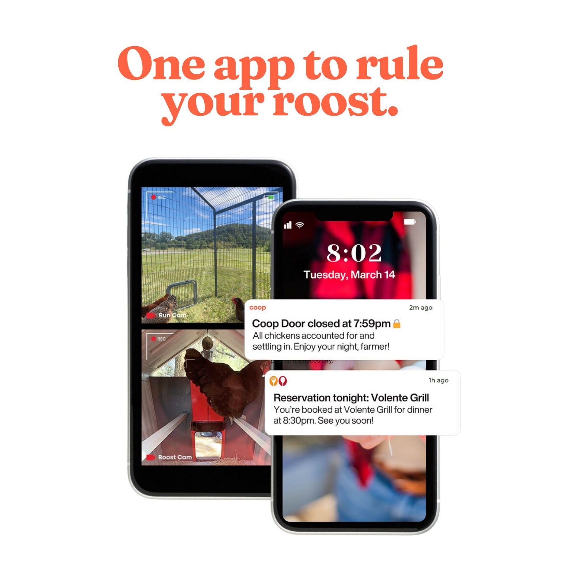 The Smart Coop App lets you be in control of your chicken coop!