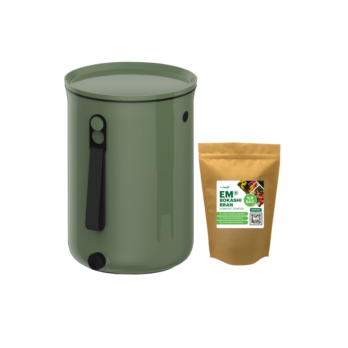 TeraGanix Bokashi Kitchen Compost Bin, 2.5 gal