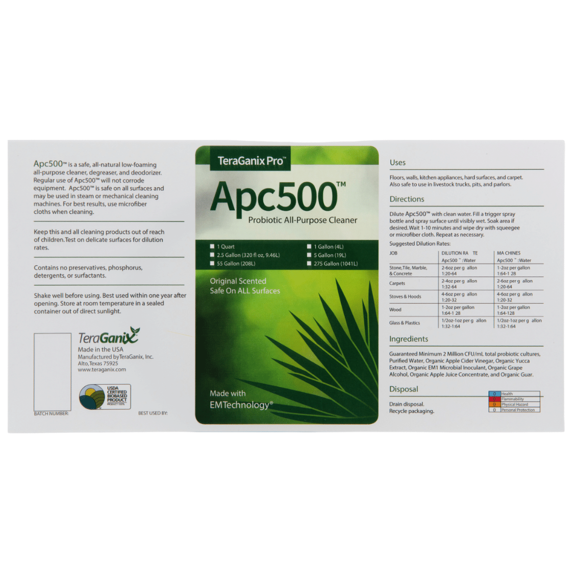 TeraGanix APC500 Nontoxic All-purpose Cleaning Product - Thumbnail 3