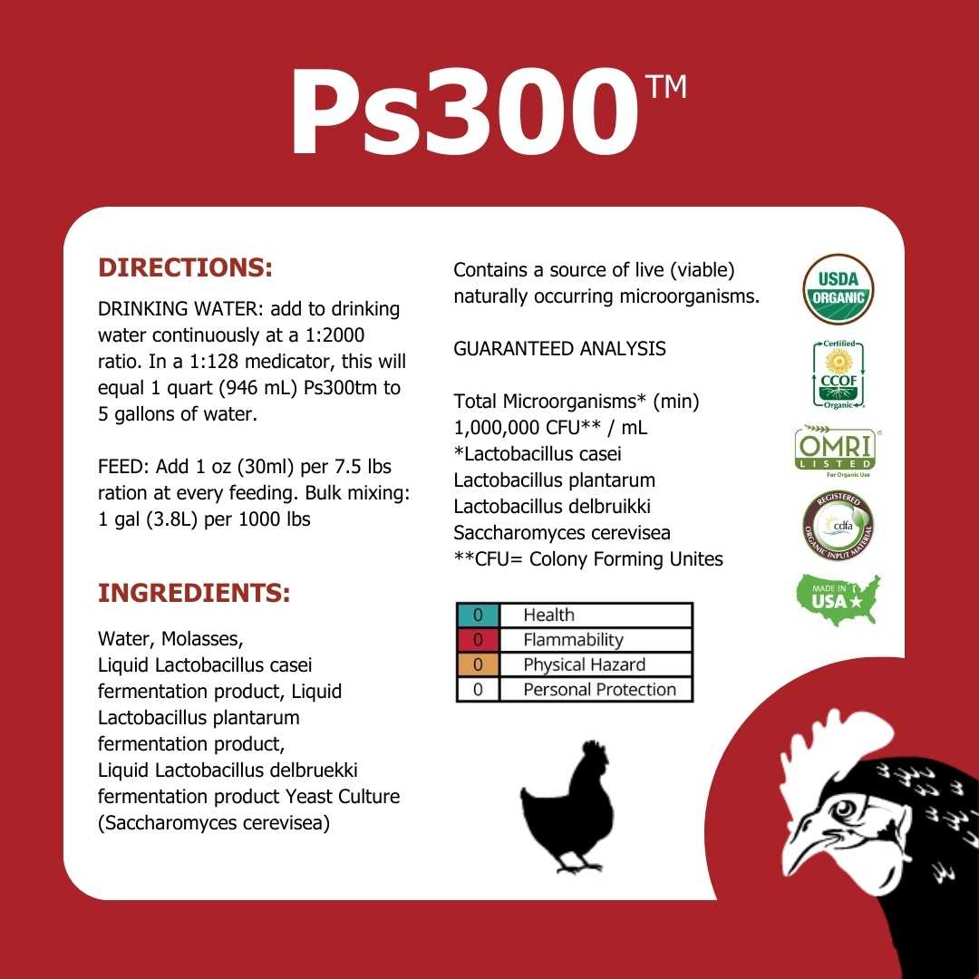 TeraGanix Ps300™  Direct-Feed Microbial Probiotic for Poultry
