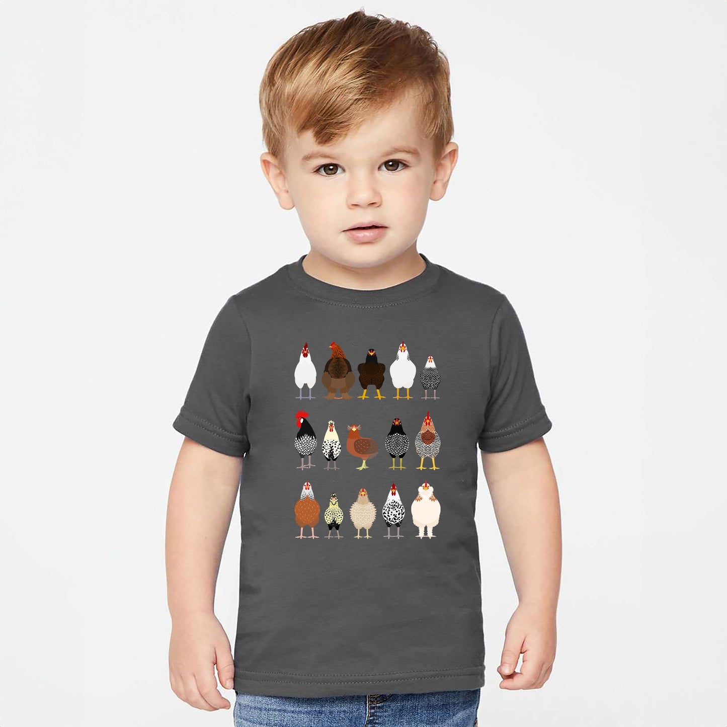Chicken Lovers Kid's Tees, Farm Animal Infant Bodysuits, Illustration, Breeds, Youth Comfort Colors T-Shirt