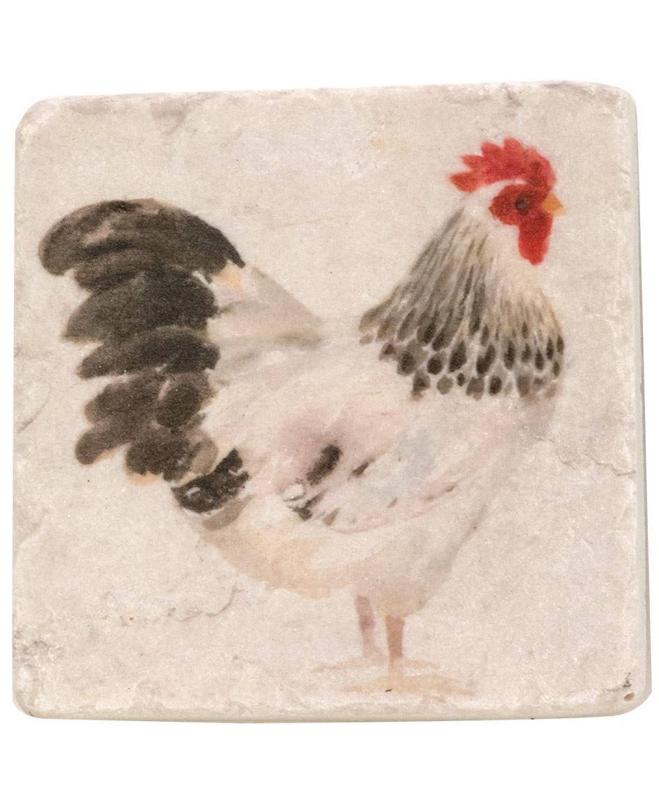 Chicken Resin Coasters, Set of 4