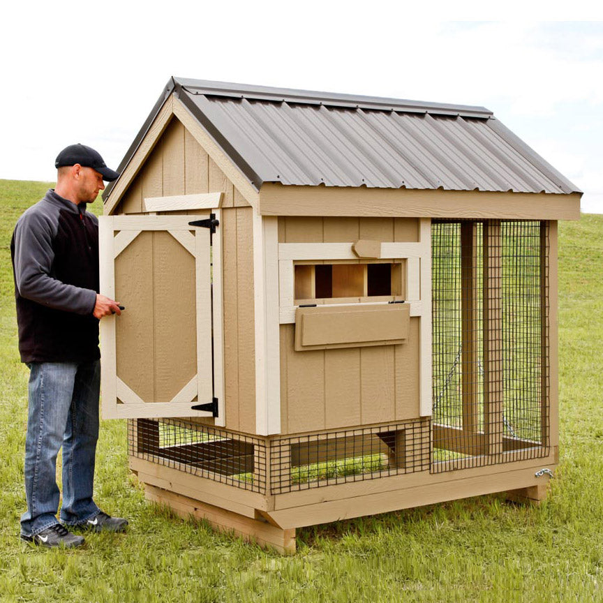Custom Amish-Built All-In-One 4'x6' Chicken Coop plus Run (up to 7 chickens)