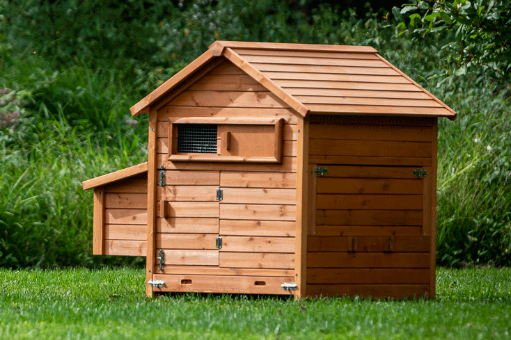 The Bungalow Chicken Coop is made of thick, kiln-dried wood.