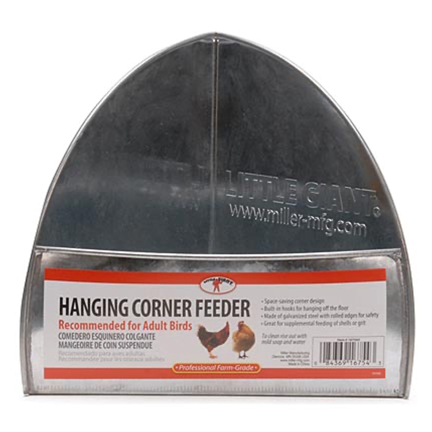 Galvanized Corner Chicken Feeder