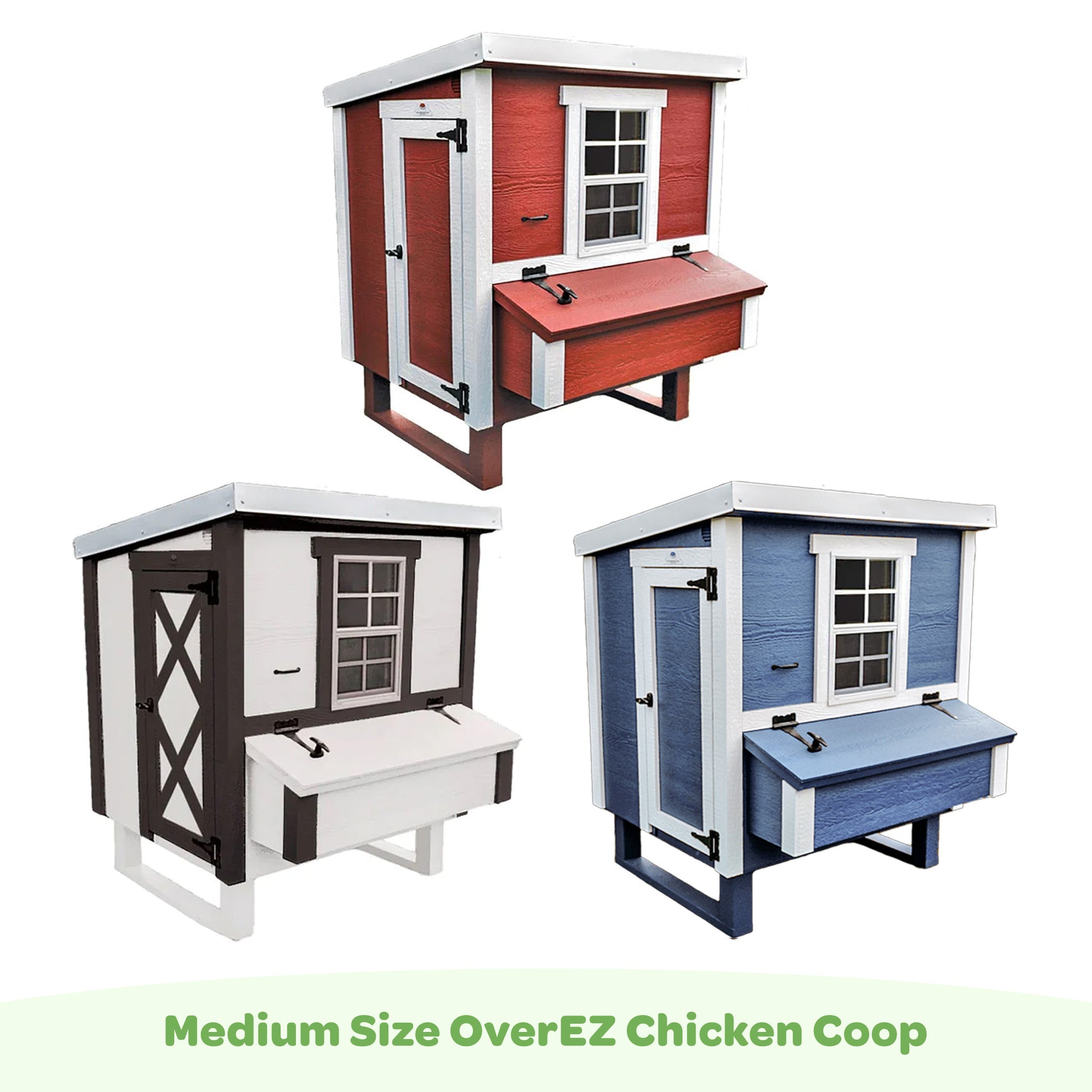 OverEZ Medium Chicken Coop Available in Red, White, and Blue