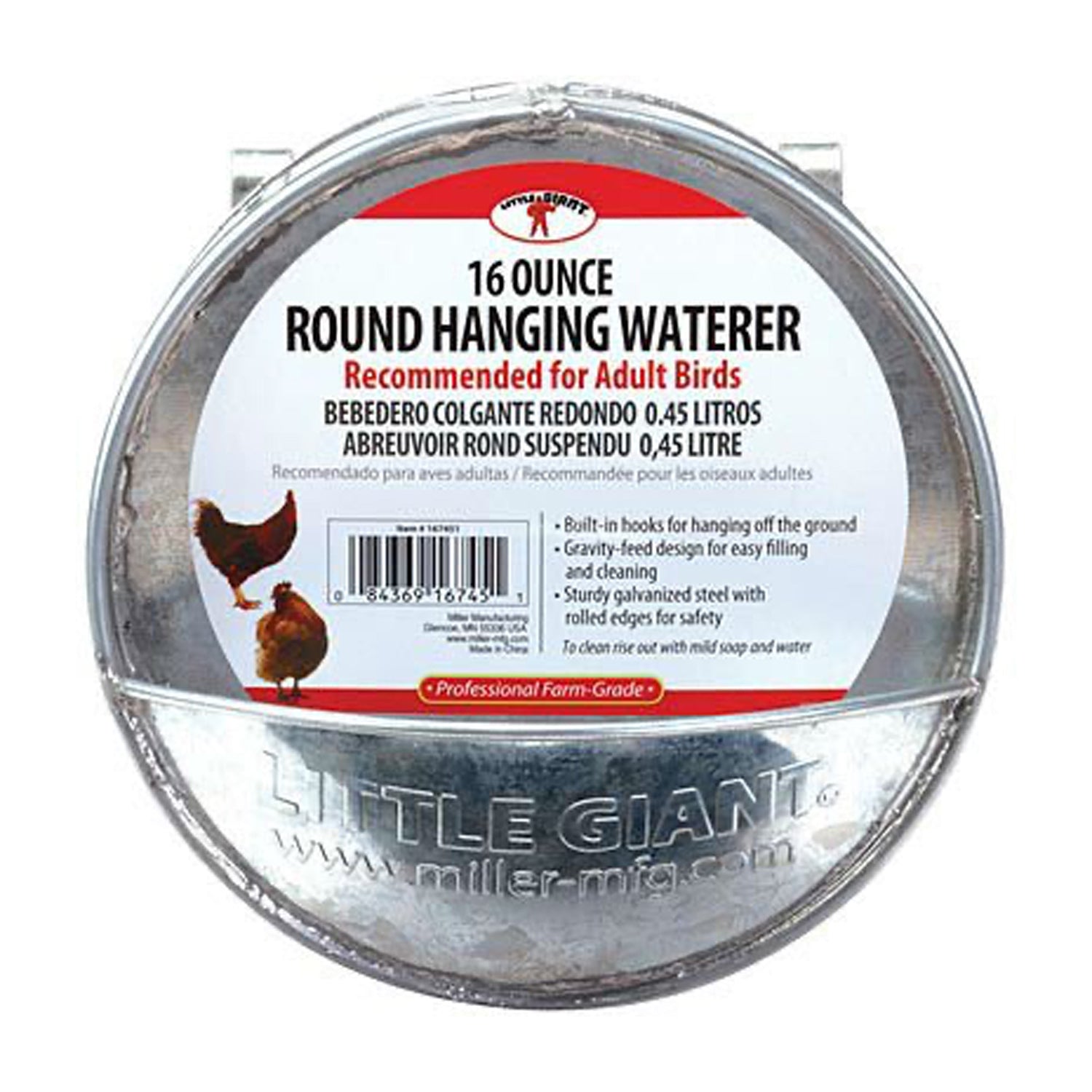 Round Hanging Chicken Waterer