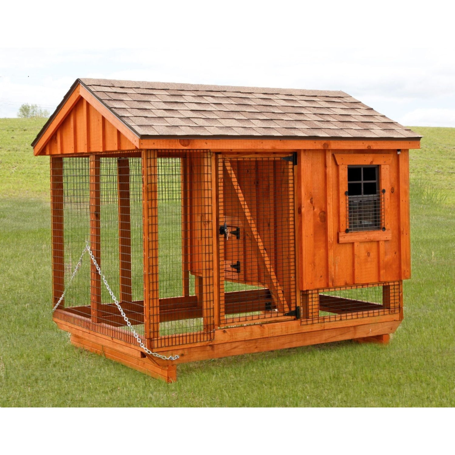 Custom Amish-Built All-In-One 5'x7' Chicken Coop plus Run (up to 9 chickens)
