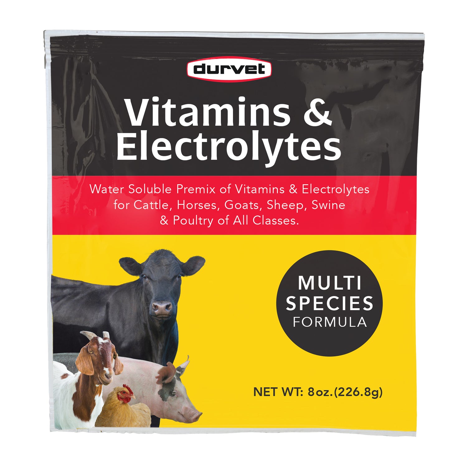 Durvet Vitamins & Electrolytes Water Soluble Premix (8oz, makes 64 doses)